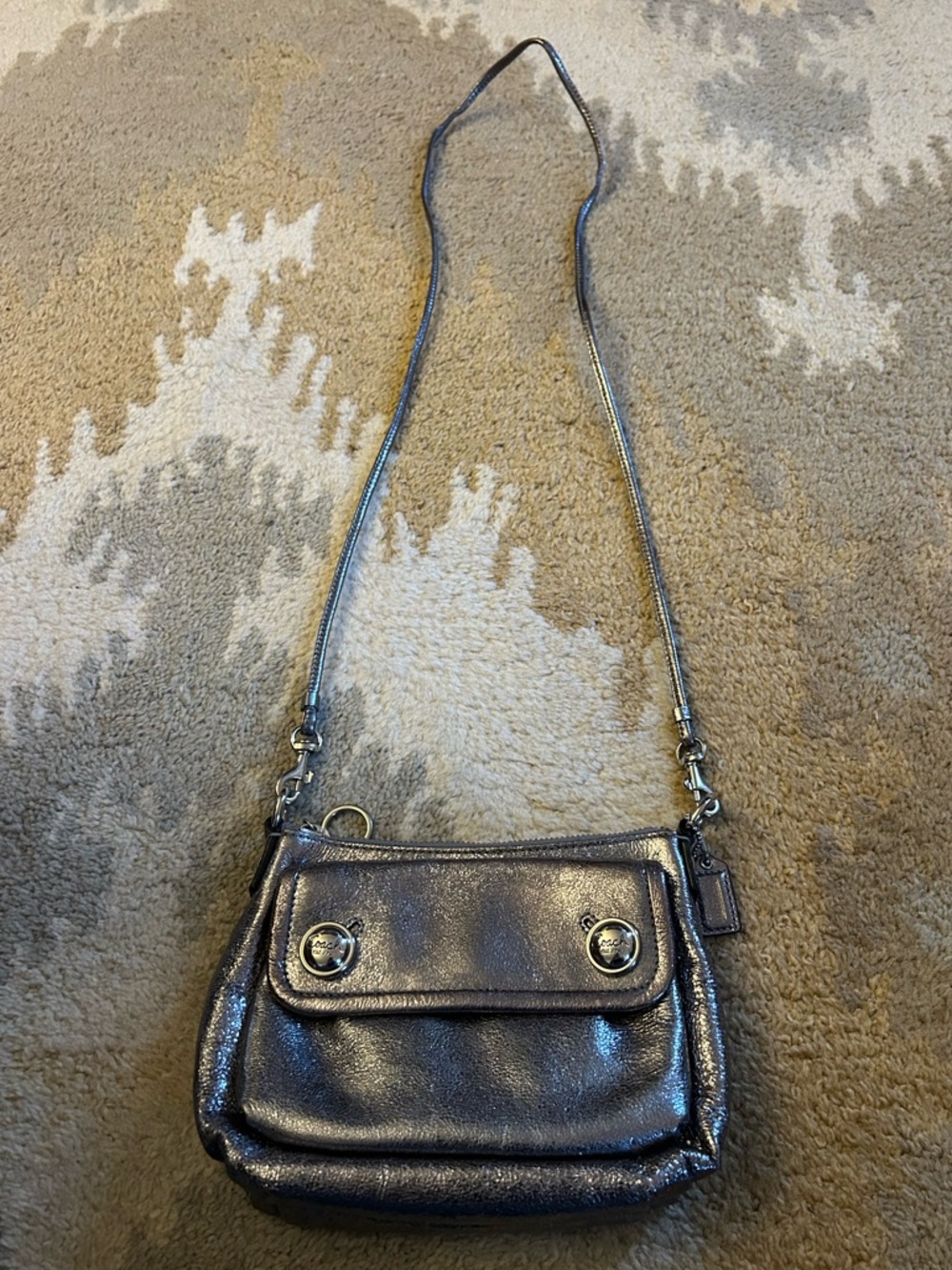 COACH Poppy Bronze Metallic Leather Bag Y2K EUC!